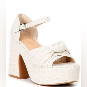 NWOT Copper Key Picnic Linen Knot Platform Sandals size 10